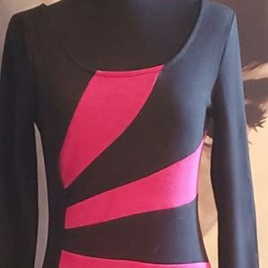 Black and Pink Bodycon Dress